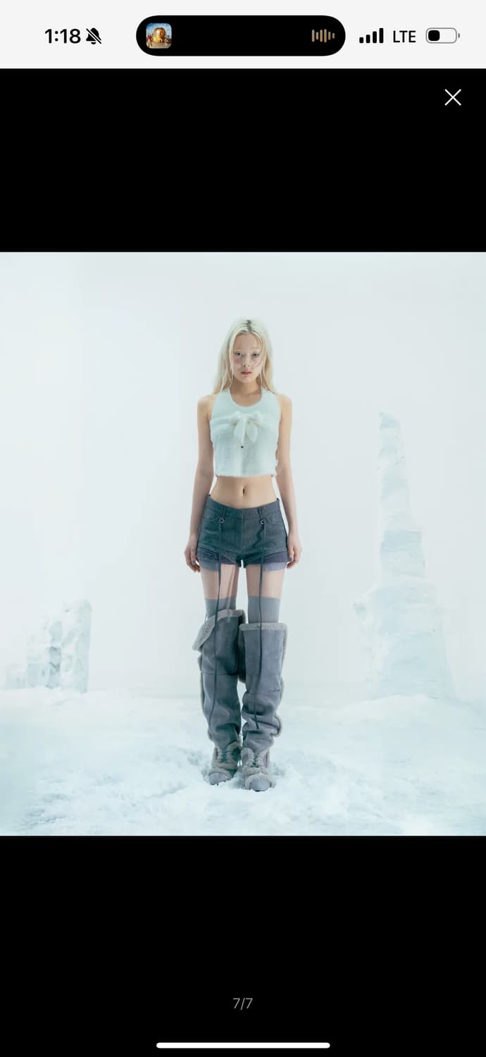 Asym Shearling Wedge Boot / Grey 상품이미지2