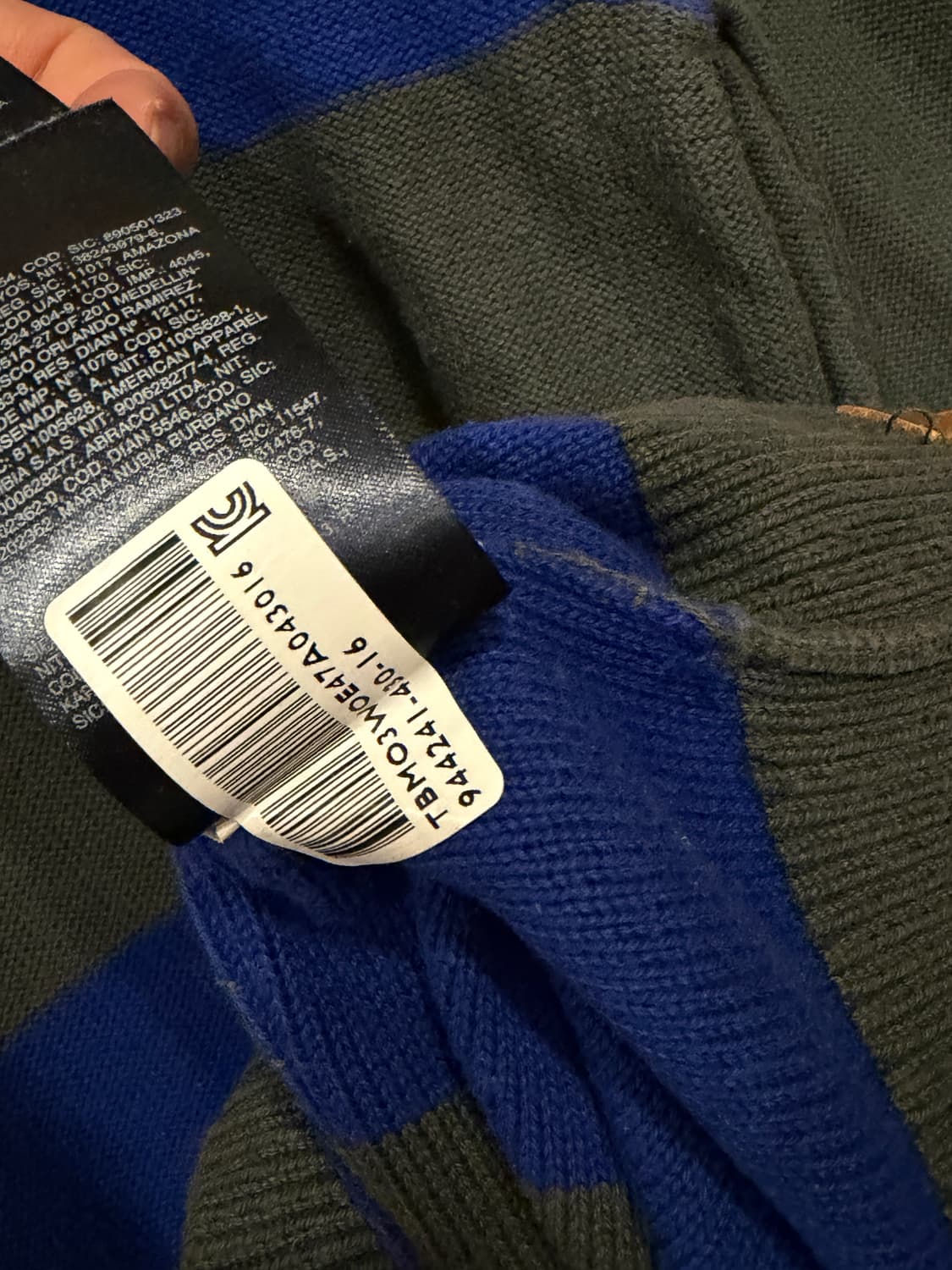 타미힐피거 단가라 니트 M 카키 블루 상품이미지5