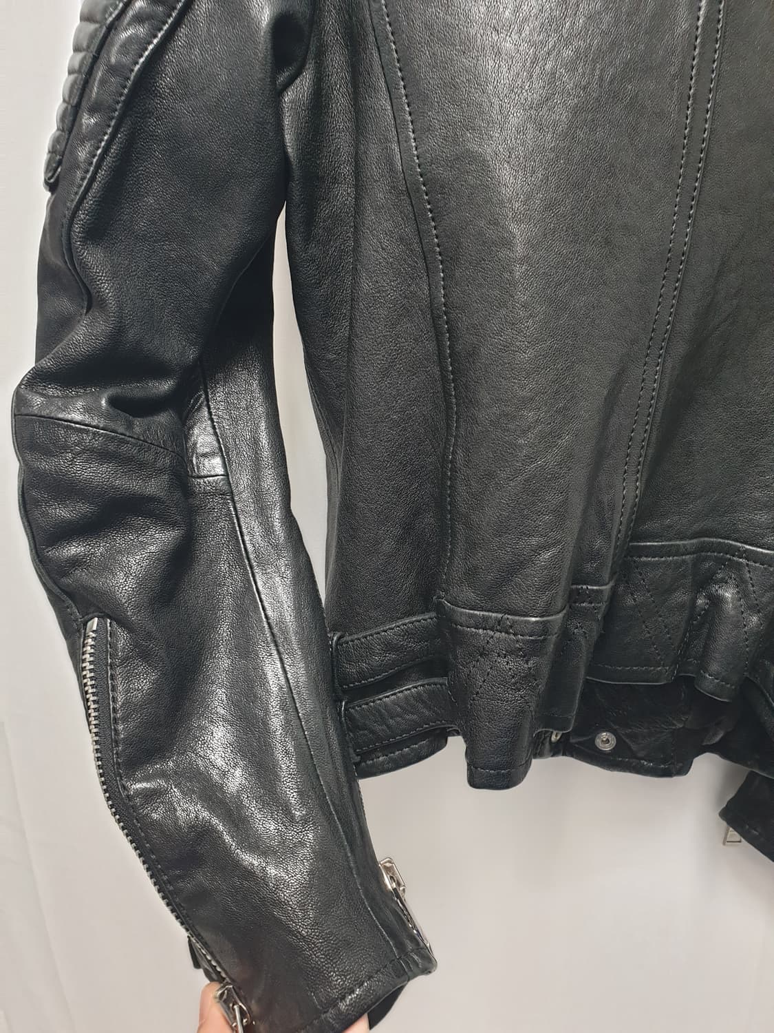버버리 블랙 가죽 라이더 자켓 M 상품이미지6