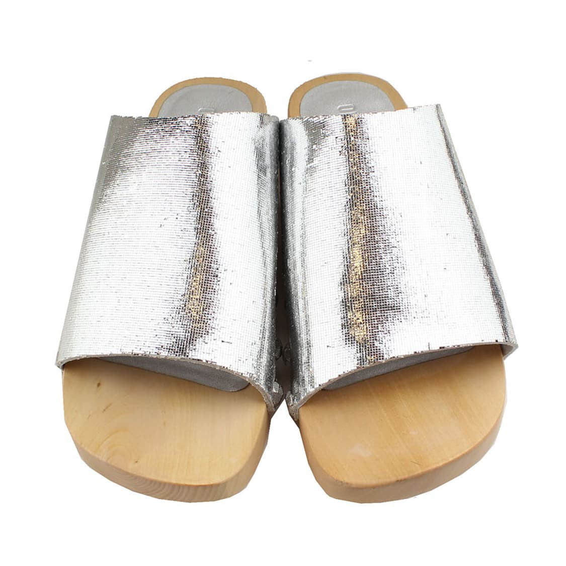 오프닝세레모니 메탈릭실버 바디 우드굽 슬리퍼 37 상품이미지2