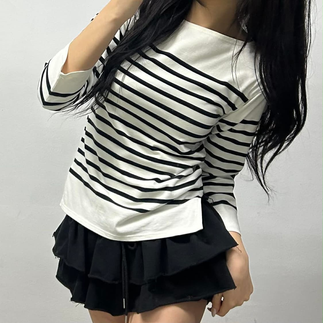 세인트제임스 스트라이프 걸즈 슬리브 보더티 상품이미지3
