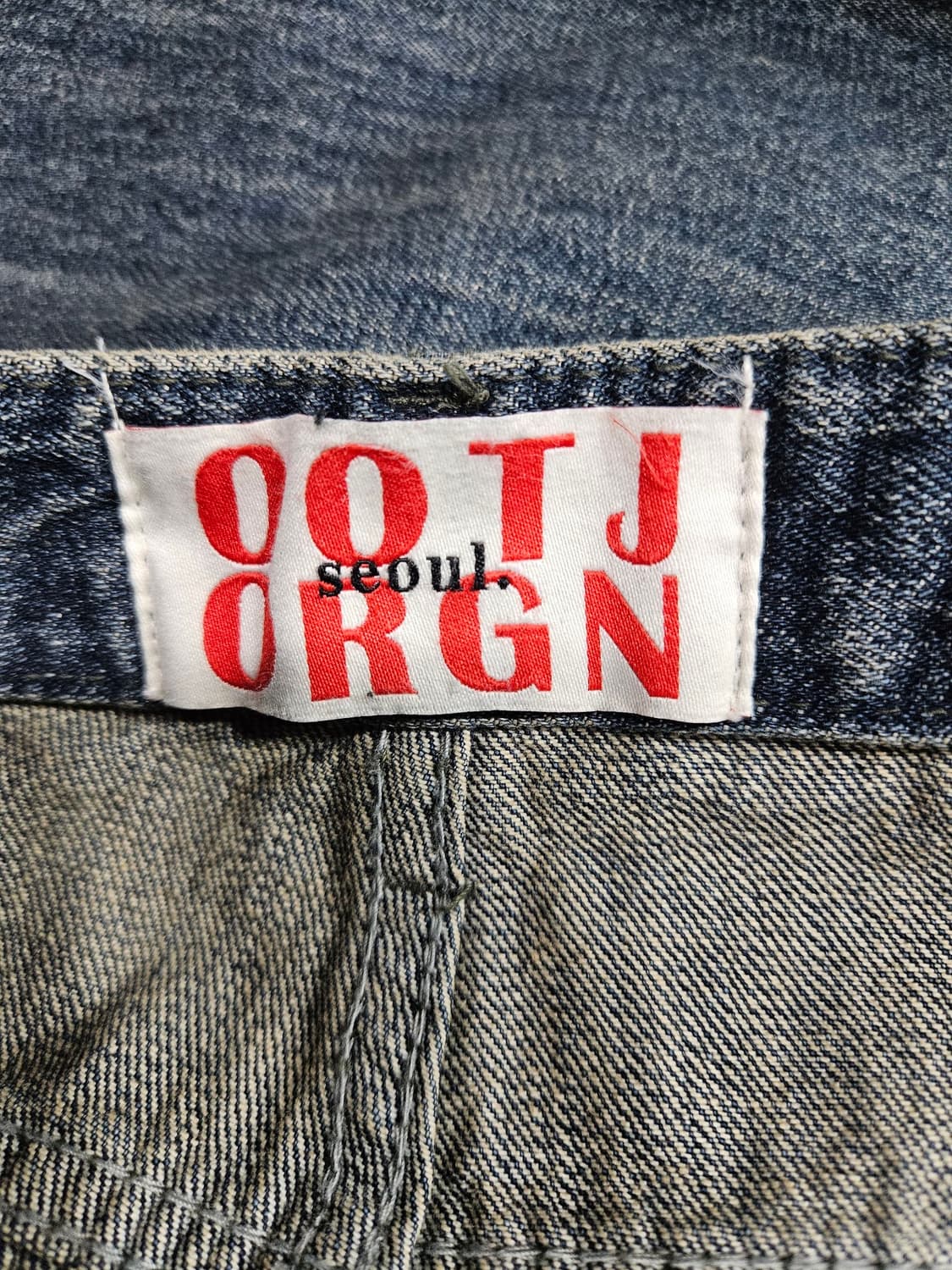 OOTJ 다크블루 남성 허리 29~30 워싱 와이드핏 데님팬츠  상품이미지3