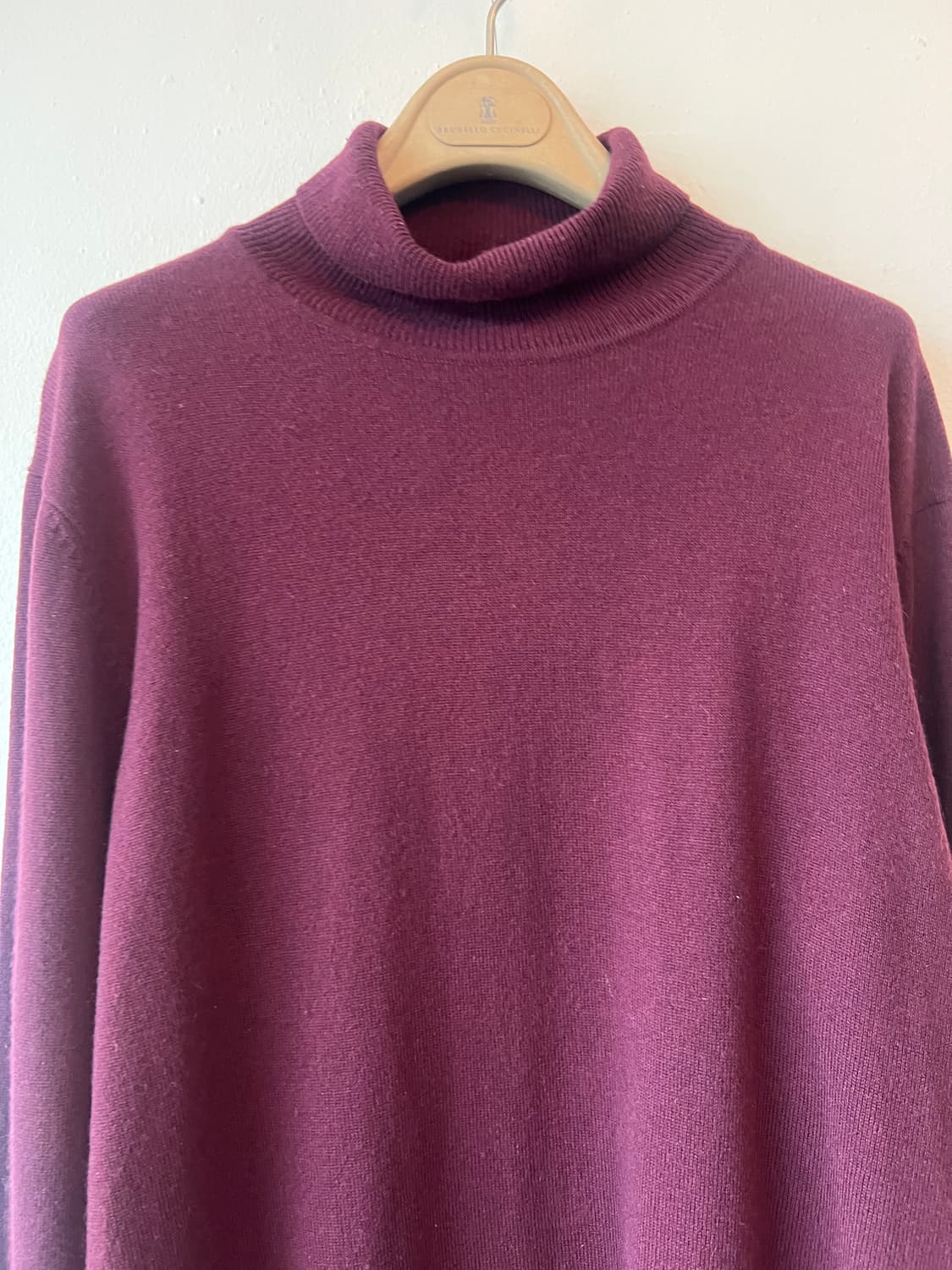 보그너 남성 버건디퍼플 캐시미어100 터틀넥니트 상품이미지1