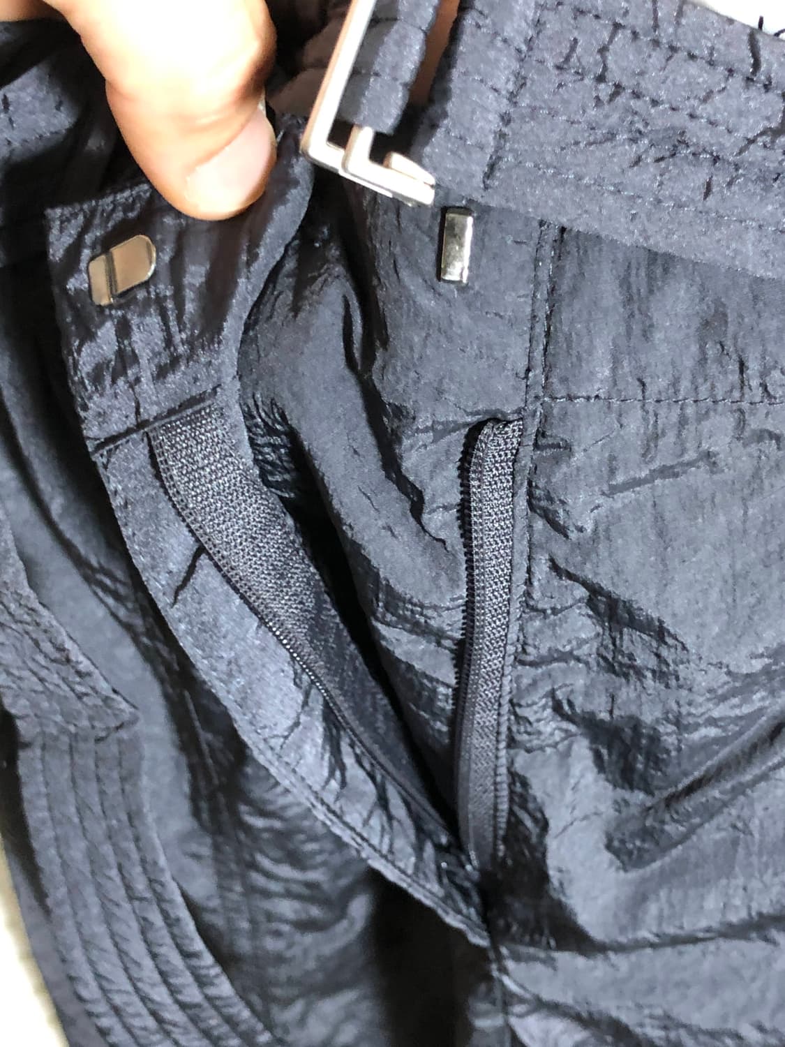 누아누 차콜 나일론 트레이닝 와이드 팬츠 상품이미지5