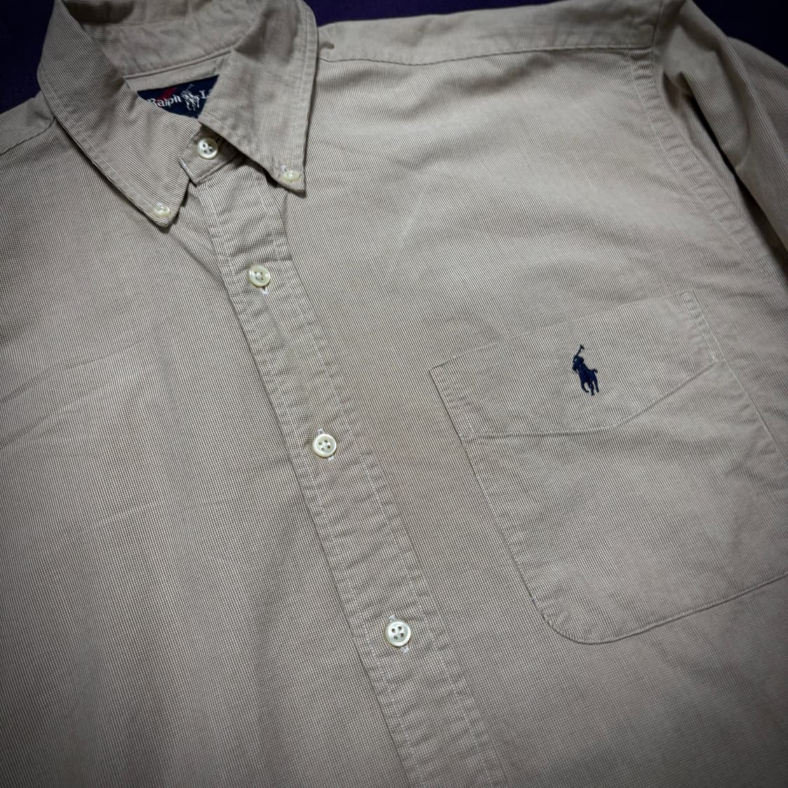 90s Ralph Lauren Big Shirt Beige Cotton 상품이미지4