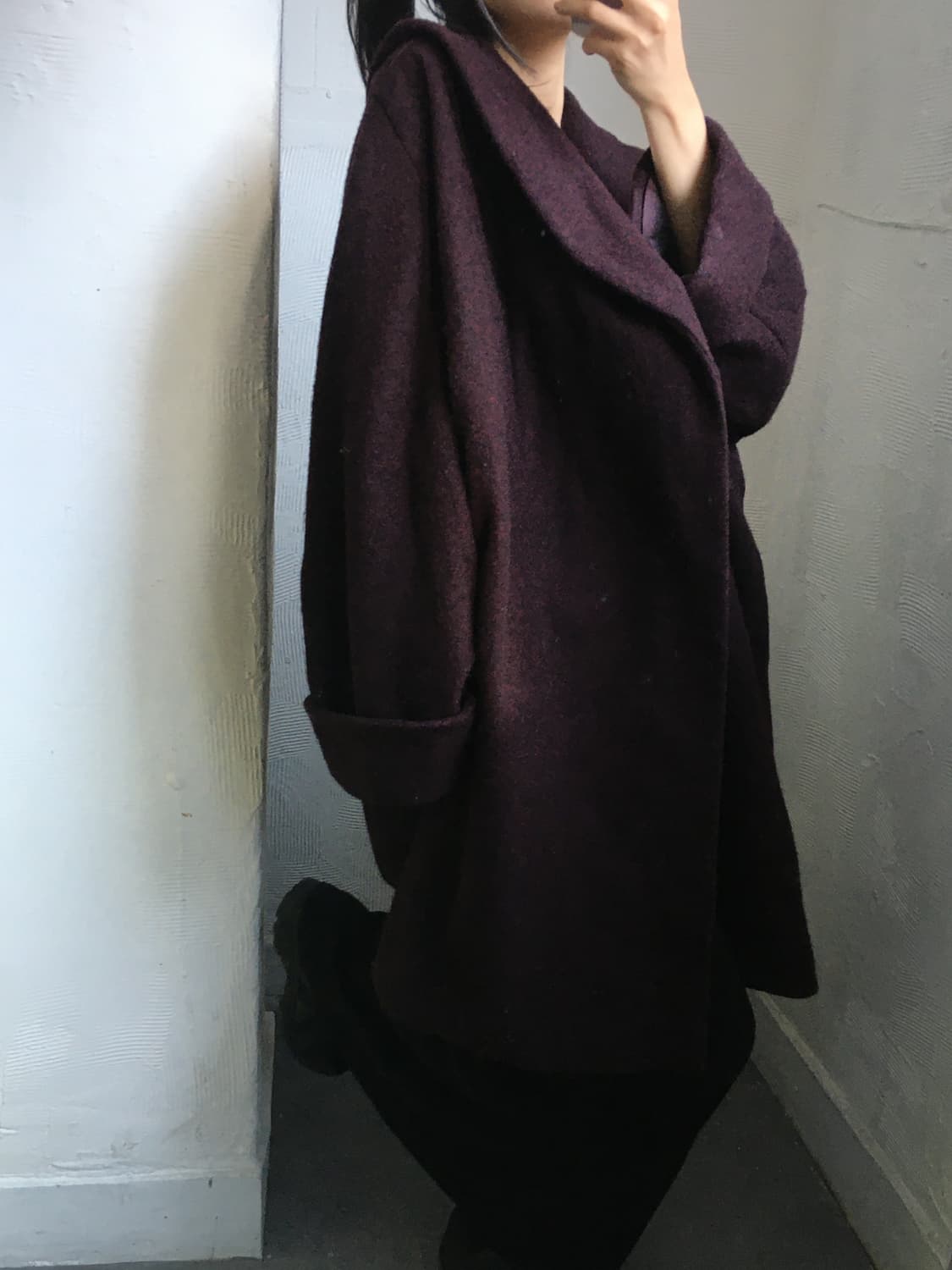 Comme des Garcons 꼼데가르송 96‘s 버건디 울 코트 상품이미지2