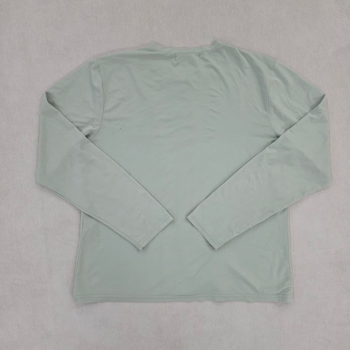 [실측] 고급 민트 라운드넥 단추 긴팔티 0127J 상품이미지3