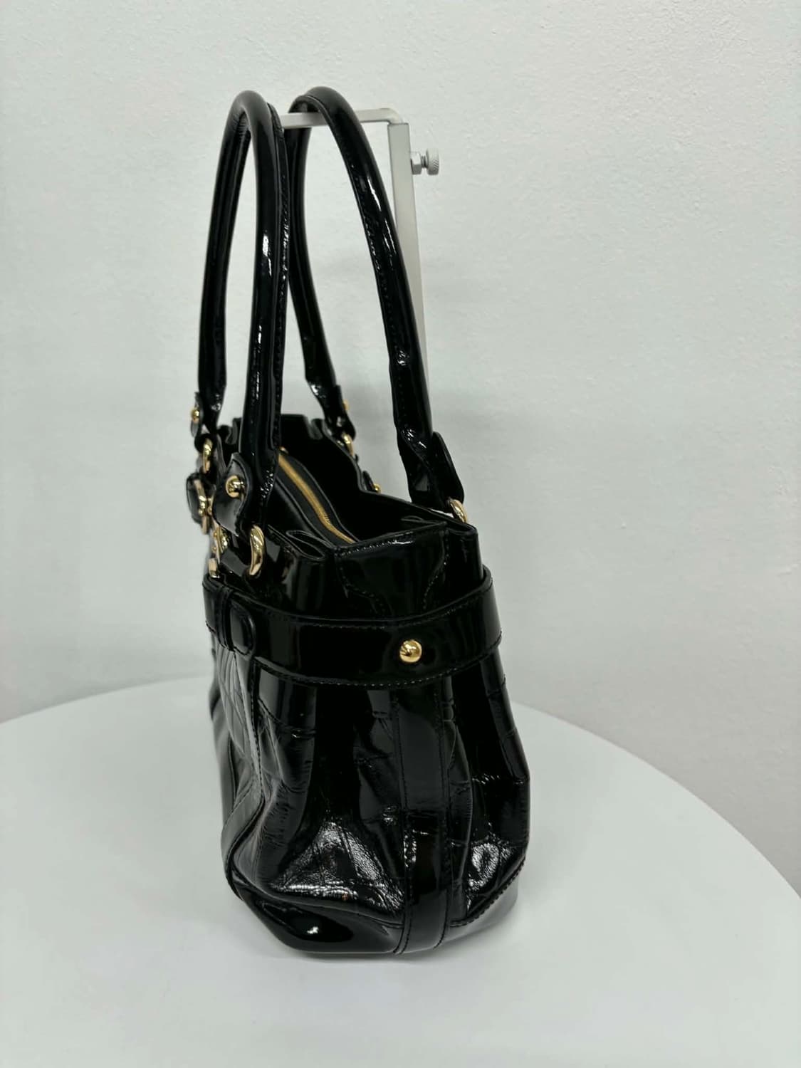 발렌시아가 블랙 BB 크로커다일 엠보 숄더백 토트백 상품이미지4