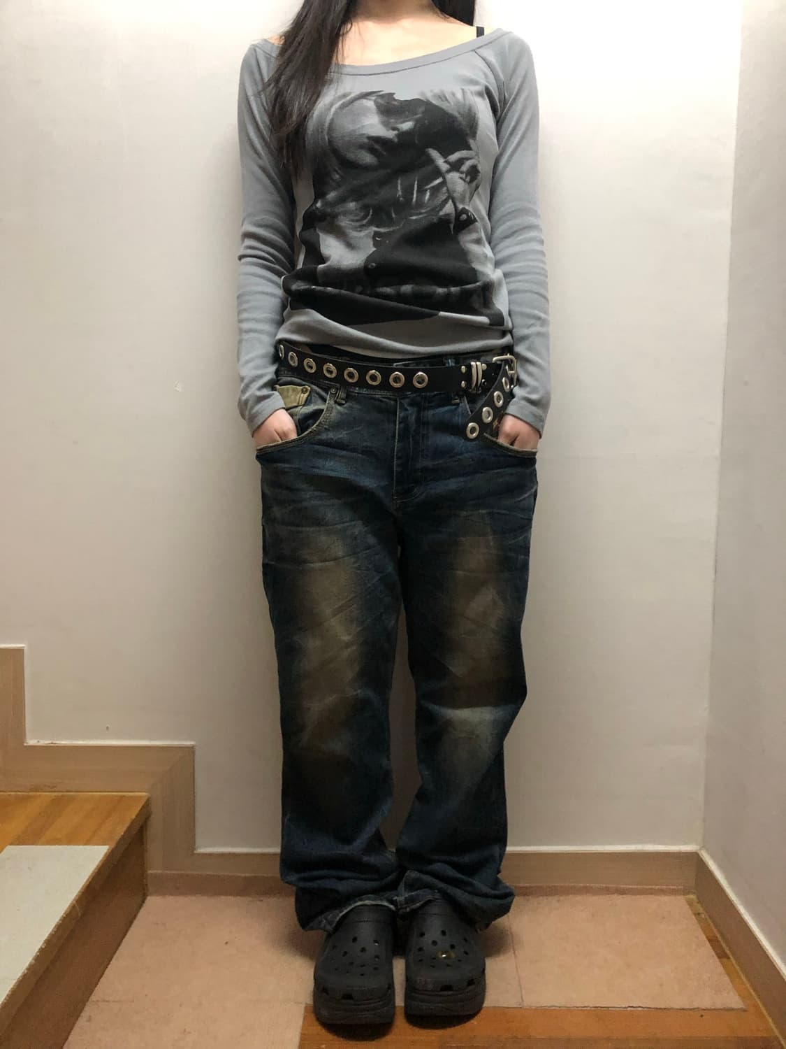 빈티지 지프 펑크 워싱 데님 팬츠 상품이미지7