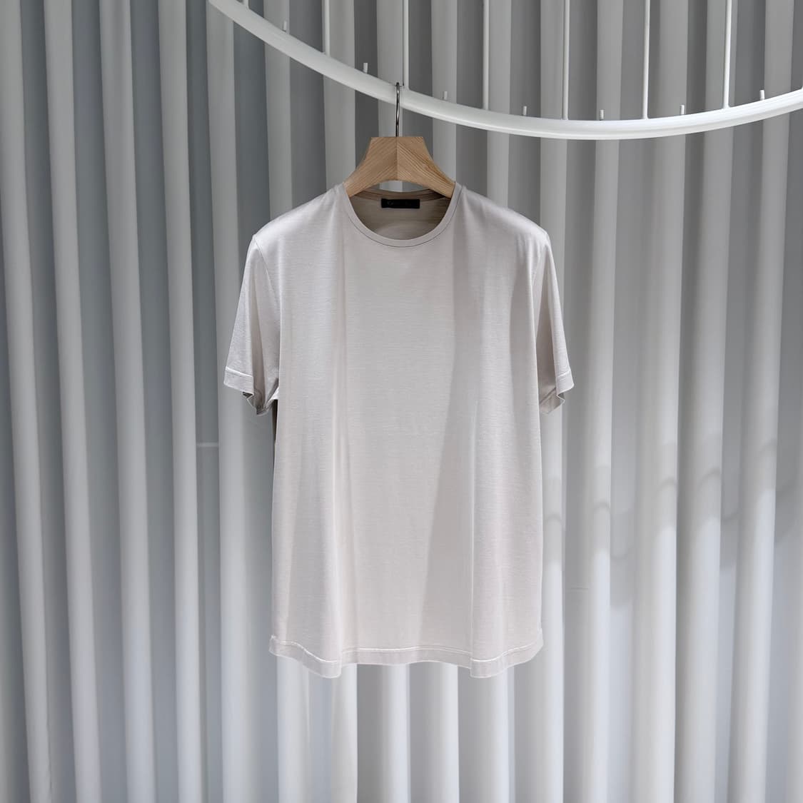 (A+/L) / 로로피아나 레보 실크 코튼실버 그레이  반팔 상품이미지1