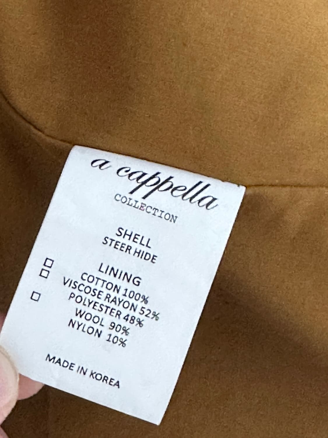 아카펠라클로딩 a-1 자켓 44 (스티어하이드) 상품이미지4