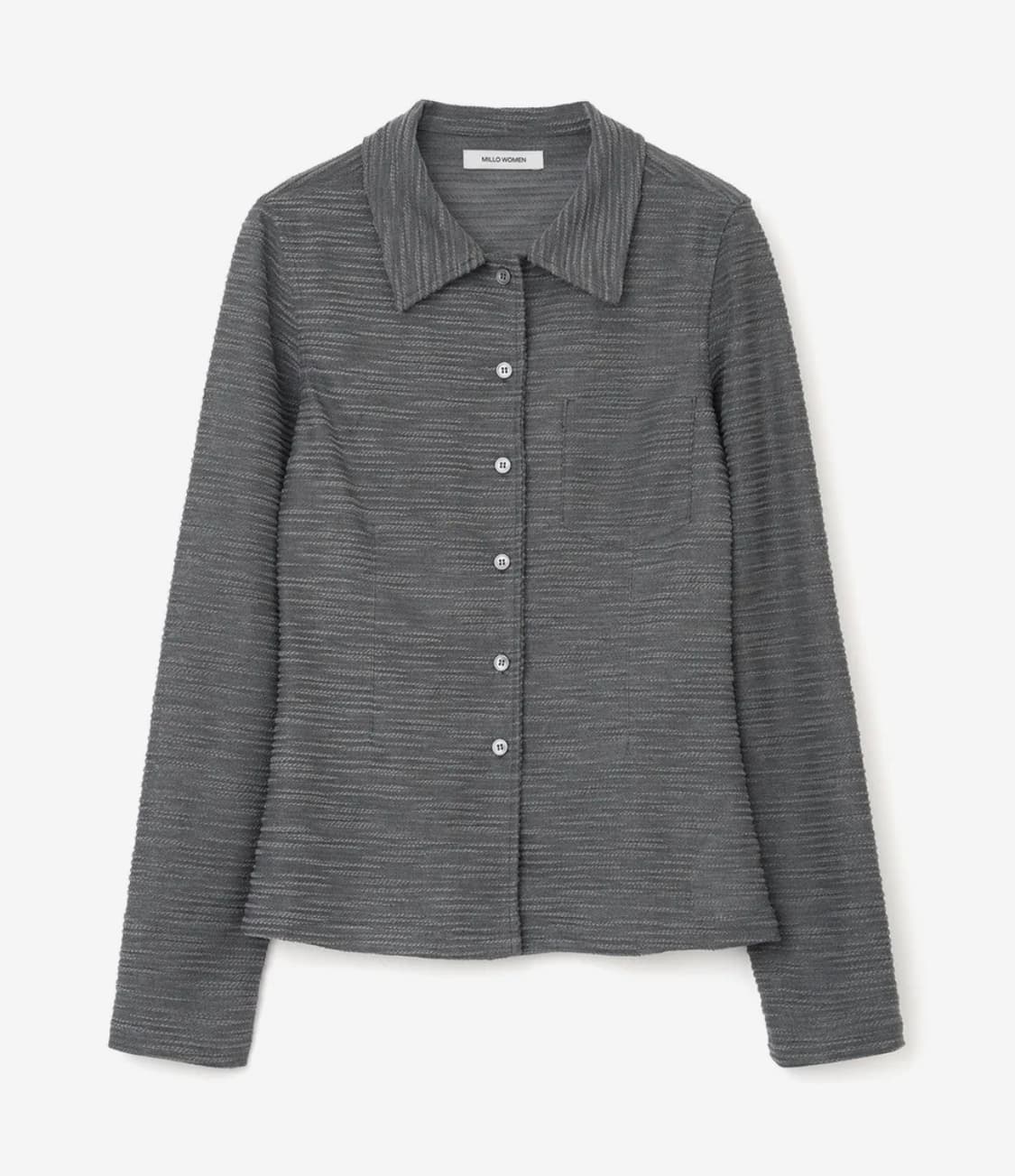 밀로우먼 텍스처 저지 셔츠 차콜 상품이미지1