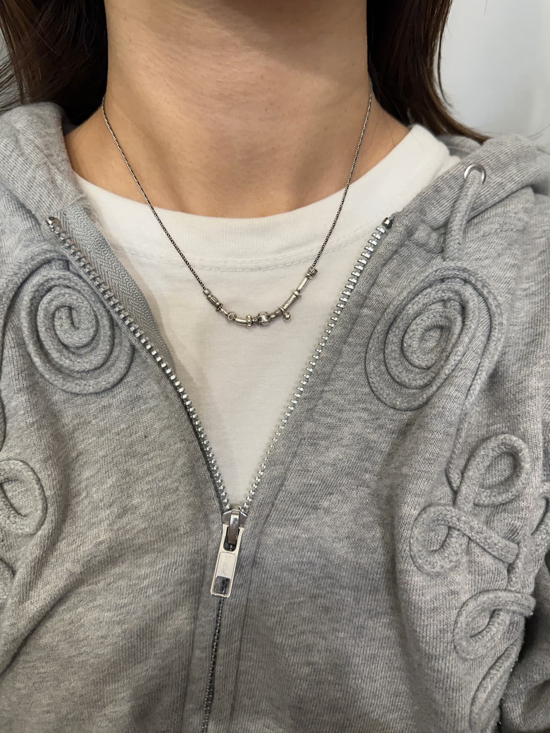 Musta karensilver mix Necklace 상품이미지6