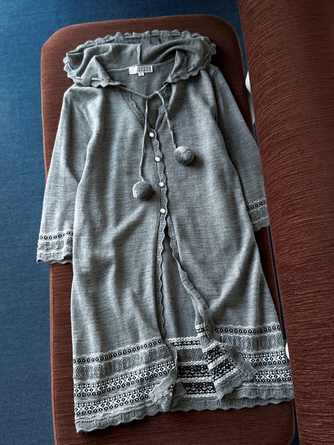 Design high gauge hooded long knit top 상품이미지1