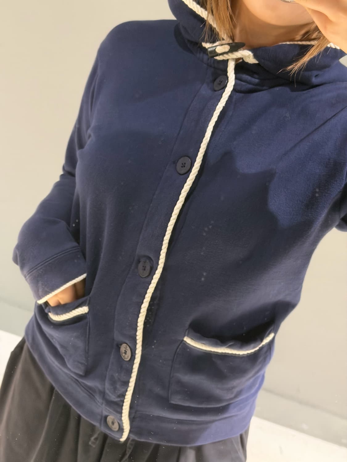 duffle button point button-up hoodie 상품이미지4