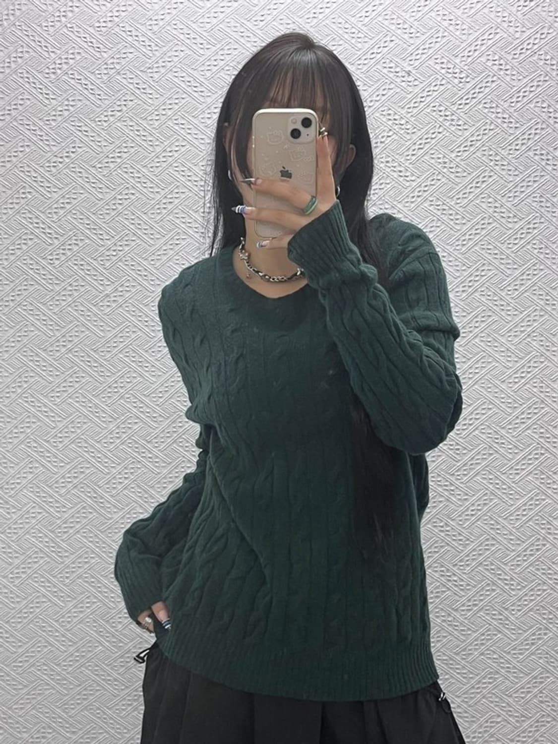 폴로 랄프로렌 빈티지 홀리데이 딥그린 꽈배기 니트 M C07817 상품이미지2