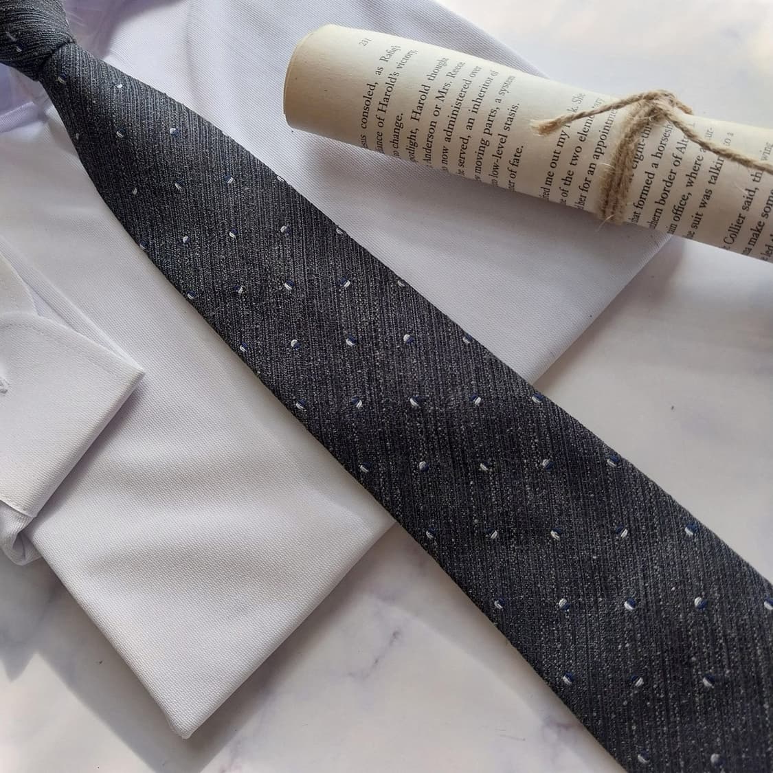 지오지아 다크그레이 패턴 넥타이 7.5cm A+등급 K2223
 상품이미지6