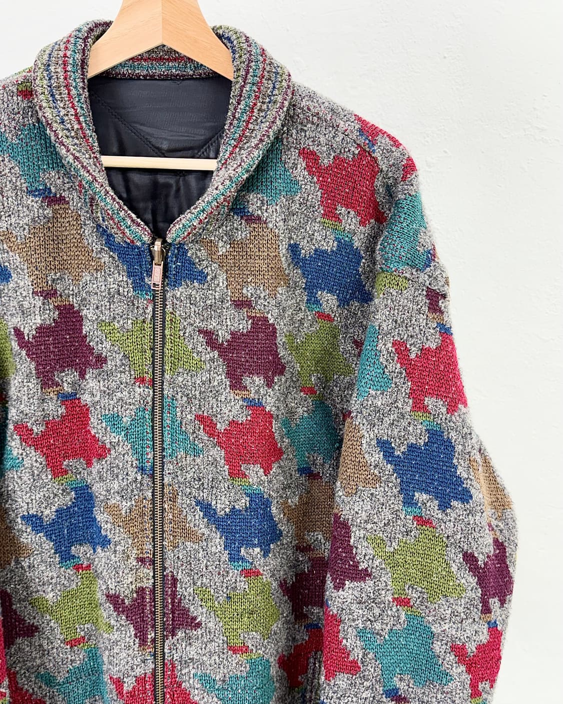 미쏘니 스포츠 멀티 셰브론 리버서블 퀼팅 니트 집업 자켓 상품이미지4