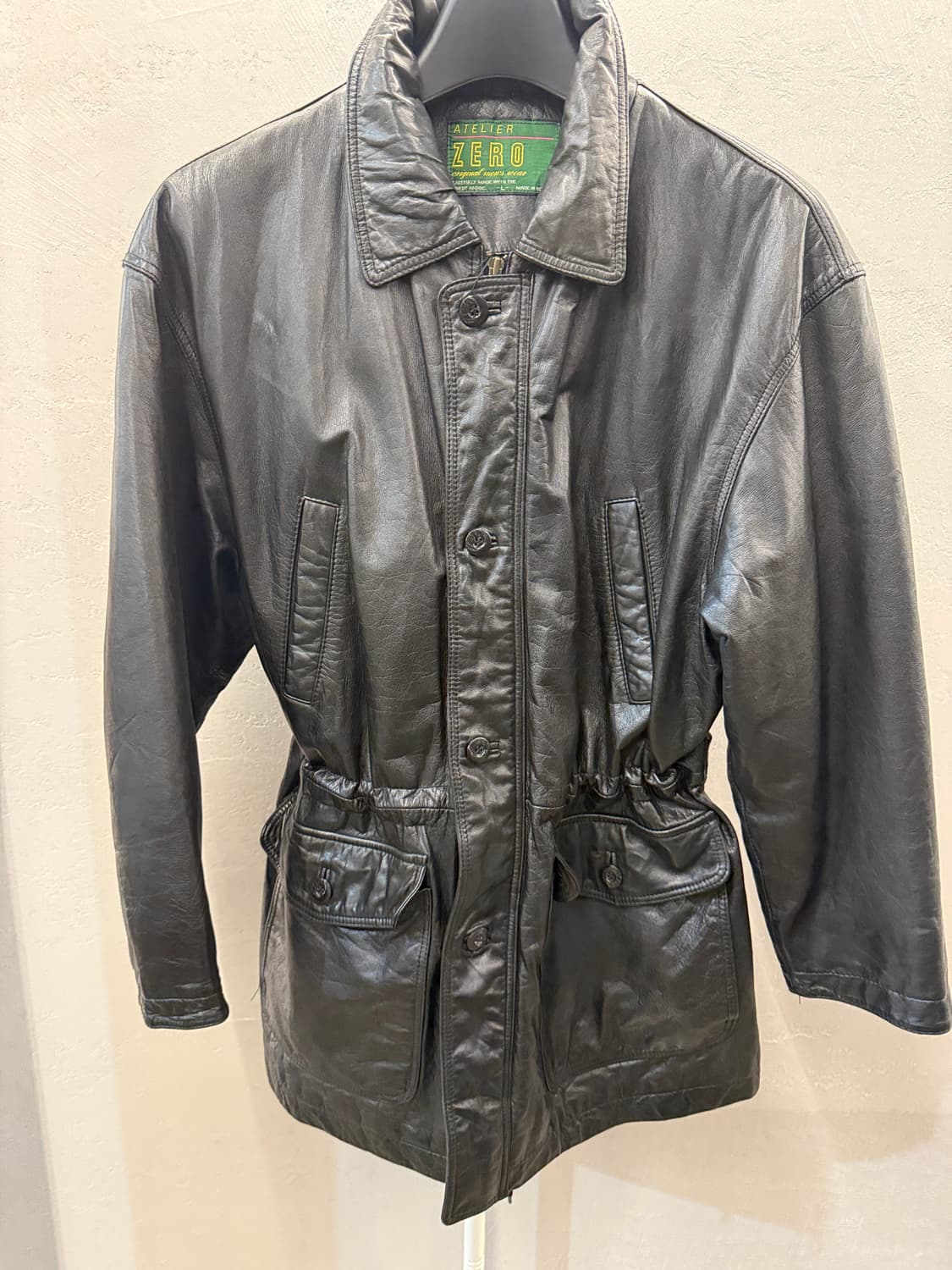 아뜰리에 제로 리얼레더 사파리 자켓 블랙 L 상품이미지2