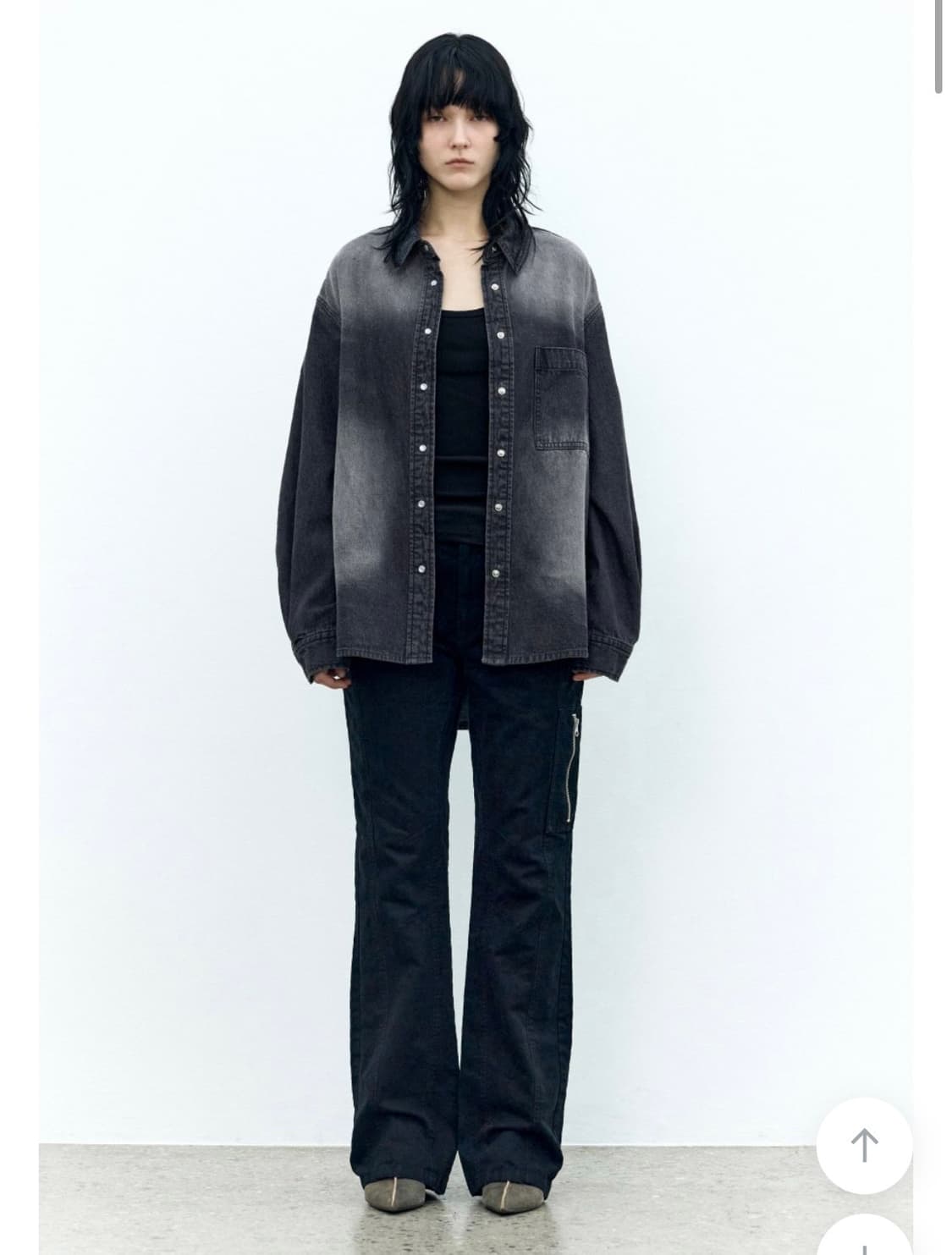 인사일런스 우먼 워시드 부츠컷 팬츠 FADED BLACK 상품이미지3
