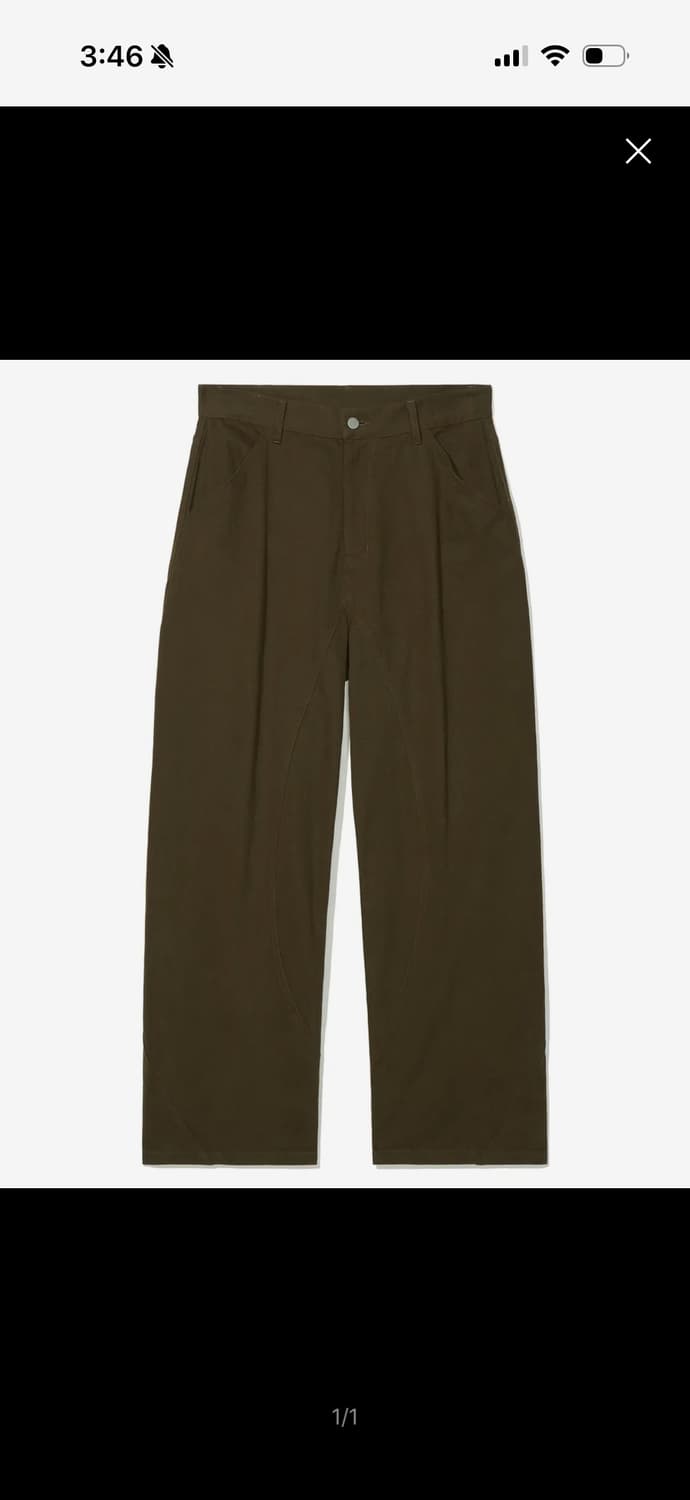 브라운 커브드 치노 팬츠 L 상품이미지2