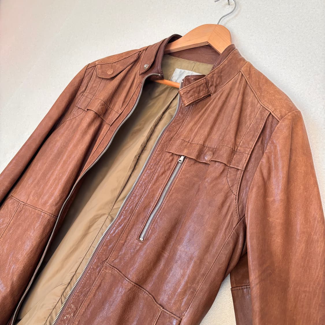 95 양가죽 점퍼 티아이포멘 블루종 지퍼 고장 태닝 집업 상품이미지10