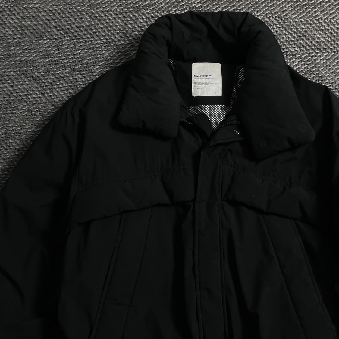 코드그라피 미니멀 푸퍼 숏 패딩 블랙y 4093 상품이미지4