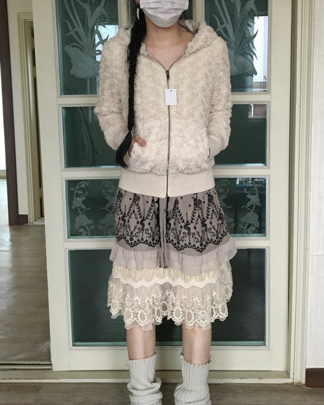 Fake fur hood zip up 상품이미지7