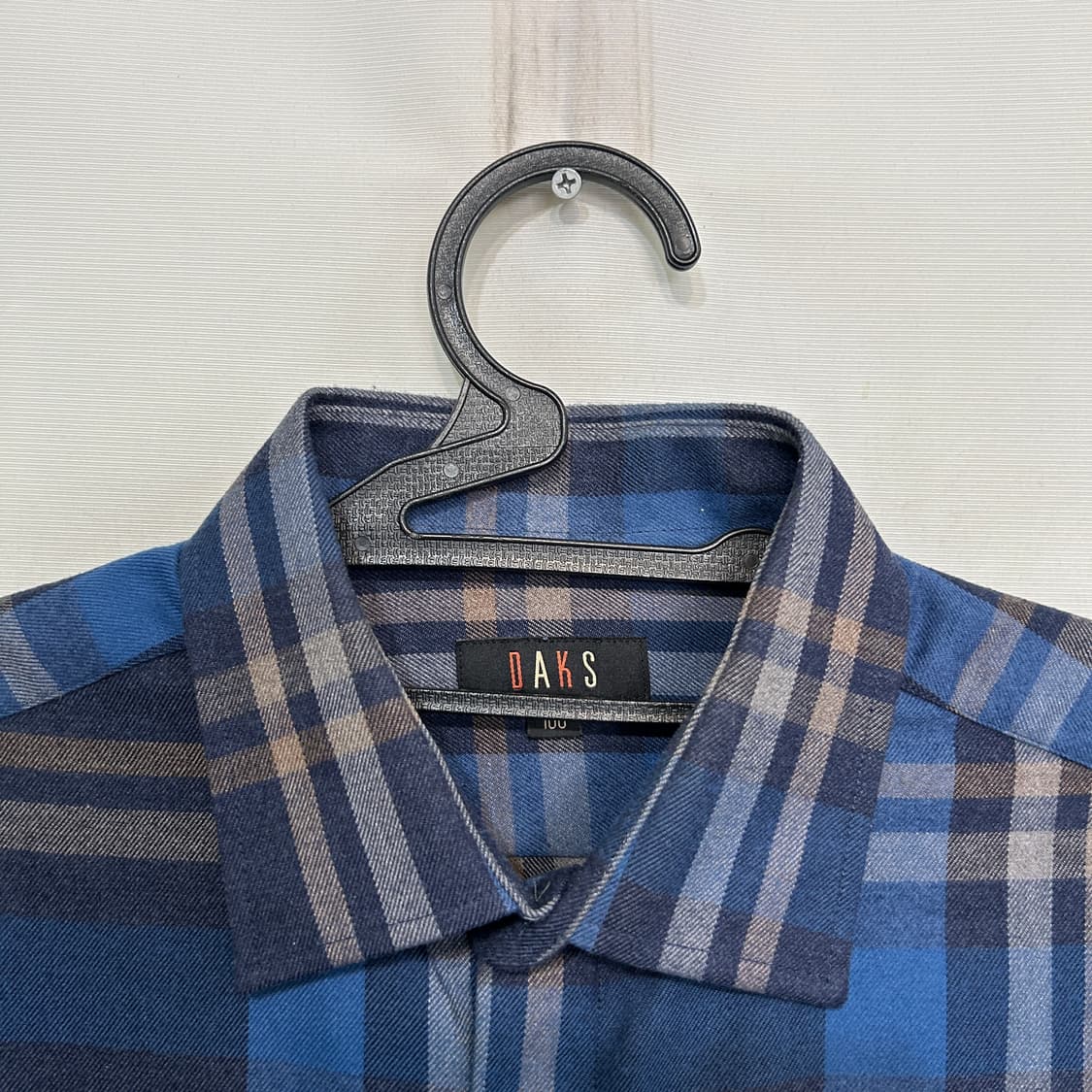 닥스 남성 체크 블루 셔츠 100  상품이미지2