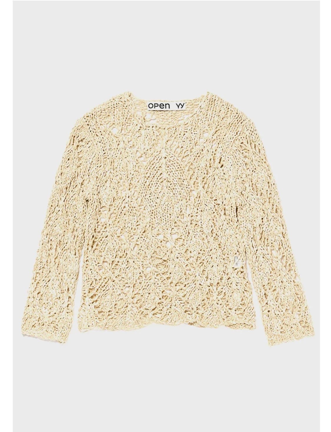 COTTON ARGYLE POINTELLE PULLOVER (BEIGE) 상품이미지1