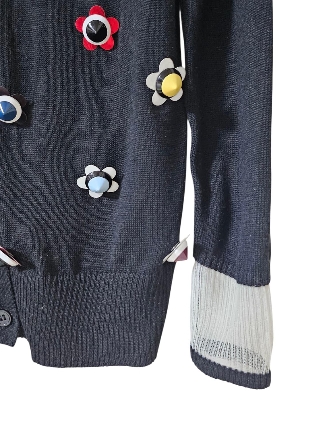 🌸 입체 플라워 아플리케 가디건 FREE | 캐시미어 혼방 · 유니크 상품이미지9