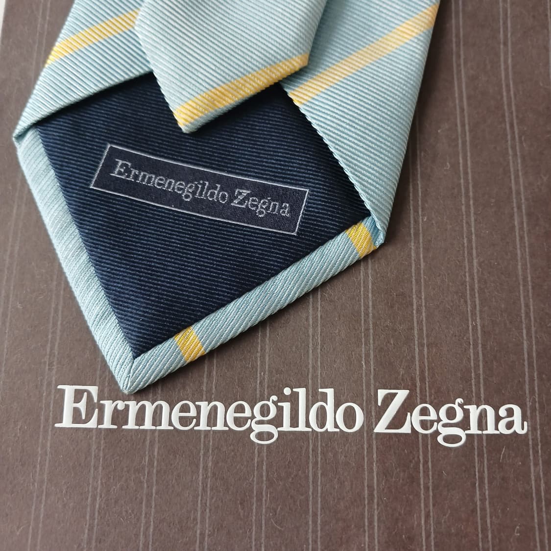 에르메네질도 제냐 실크 스트라이프 넥타이 9.9cm A+등급 A18889 상품이미지5