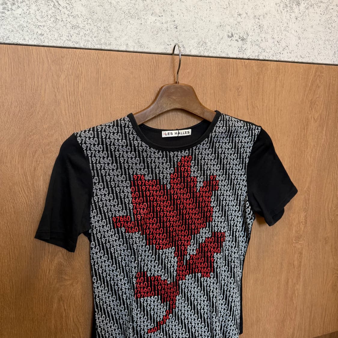 빈티지 반팔 티셔츠 그래픽 넘버 프린팅 디테일 블랙 상품이미지3