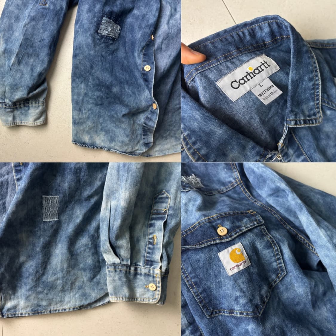 칼하트 타이다이 워싱 체크 셔츠 상품이미지3