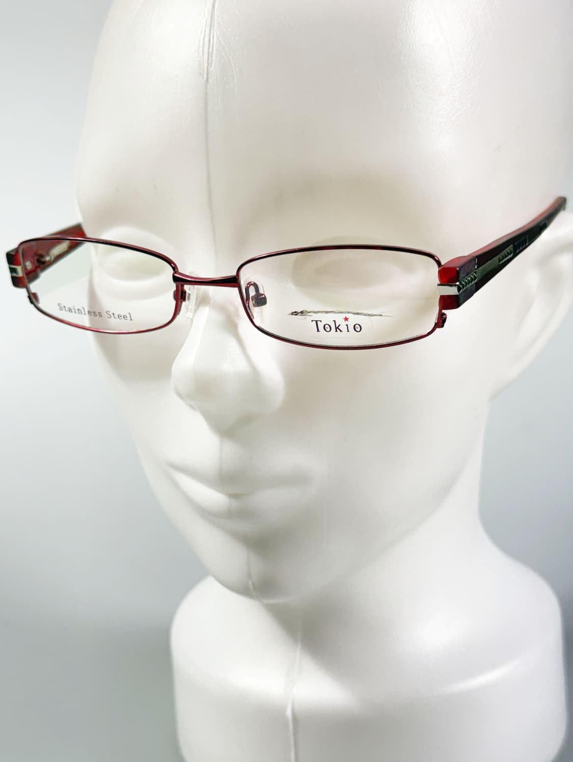 90s TOKIO 버건디 메탈 슬림 스퀘어 빈티지 안경 상품이미지9