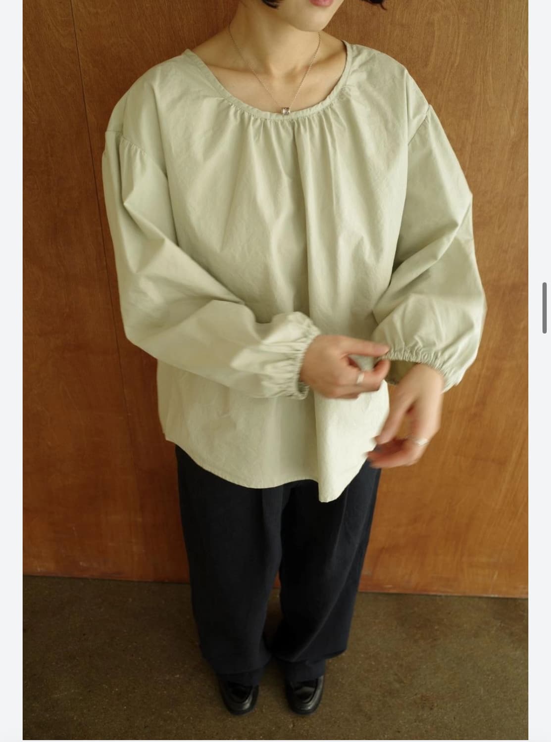 falt cotton bloom blouse sage 상품이미지1