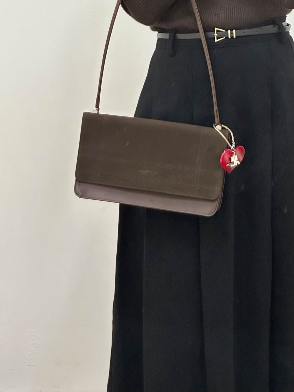 [새상품] courreges / 꾸레쥬 브라운 스웨이드 숄더백  상품이미지8