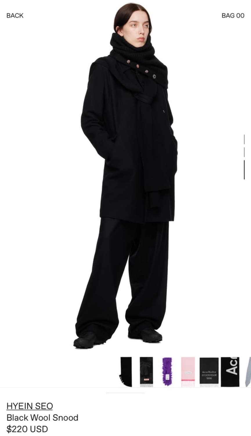 혜인서 울 스누드 스카프 블랙 상품이미지2