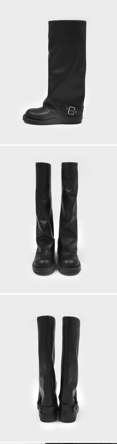 블랙업 레더 롱부츠 225 새상품 상품이미지6