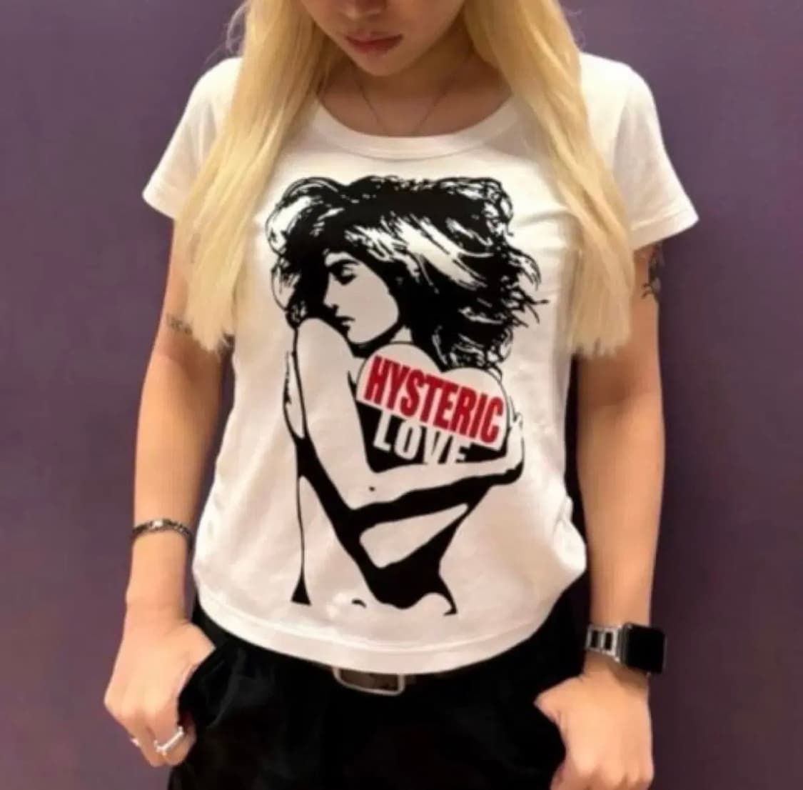 24SS 히스테릭글래머 러브 츠비 반팔 티셔츠 S 상품이미지2