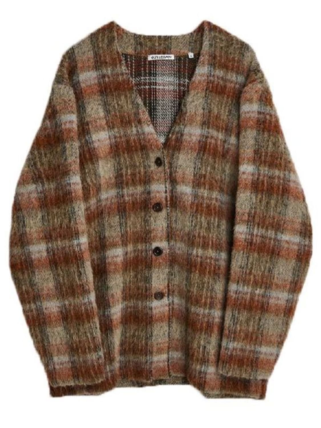 (44) 아워레가시 모헤어 체크 가디건 상품이미지4