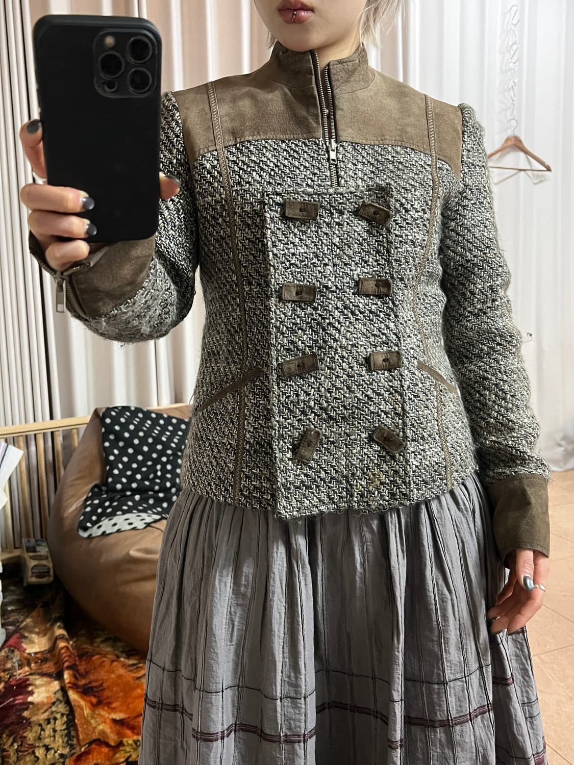 Donna sui 여성 디테일 더블 버튼 모직 자켓  상품이미지1