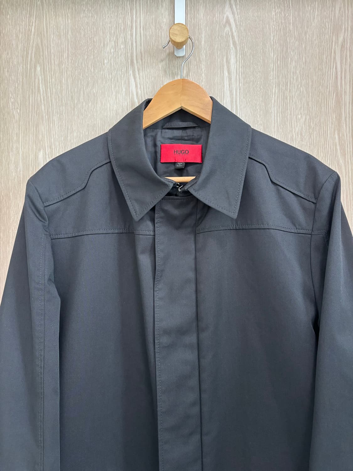 휴고보스 집업 트렌치코트50/여유100/블랙 상품이미지2