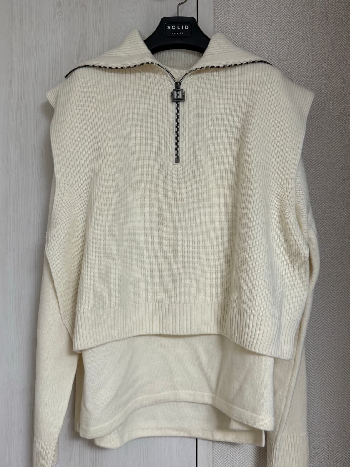 (48) 22fw 우영미 베스트 레이어드 니트 화이트 상품이미지1