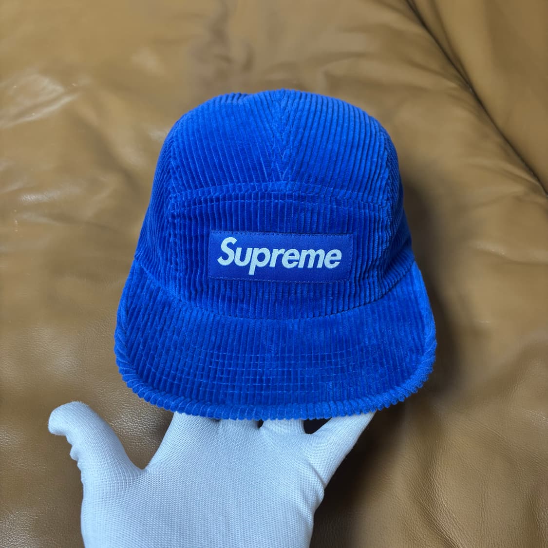 슈프림 캠프캡 모자 박스로고 24fw 코듀로이 로얄 상품이미지3