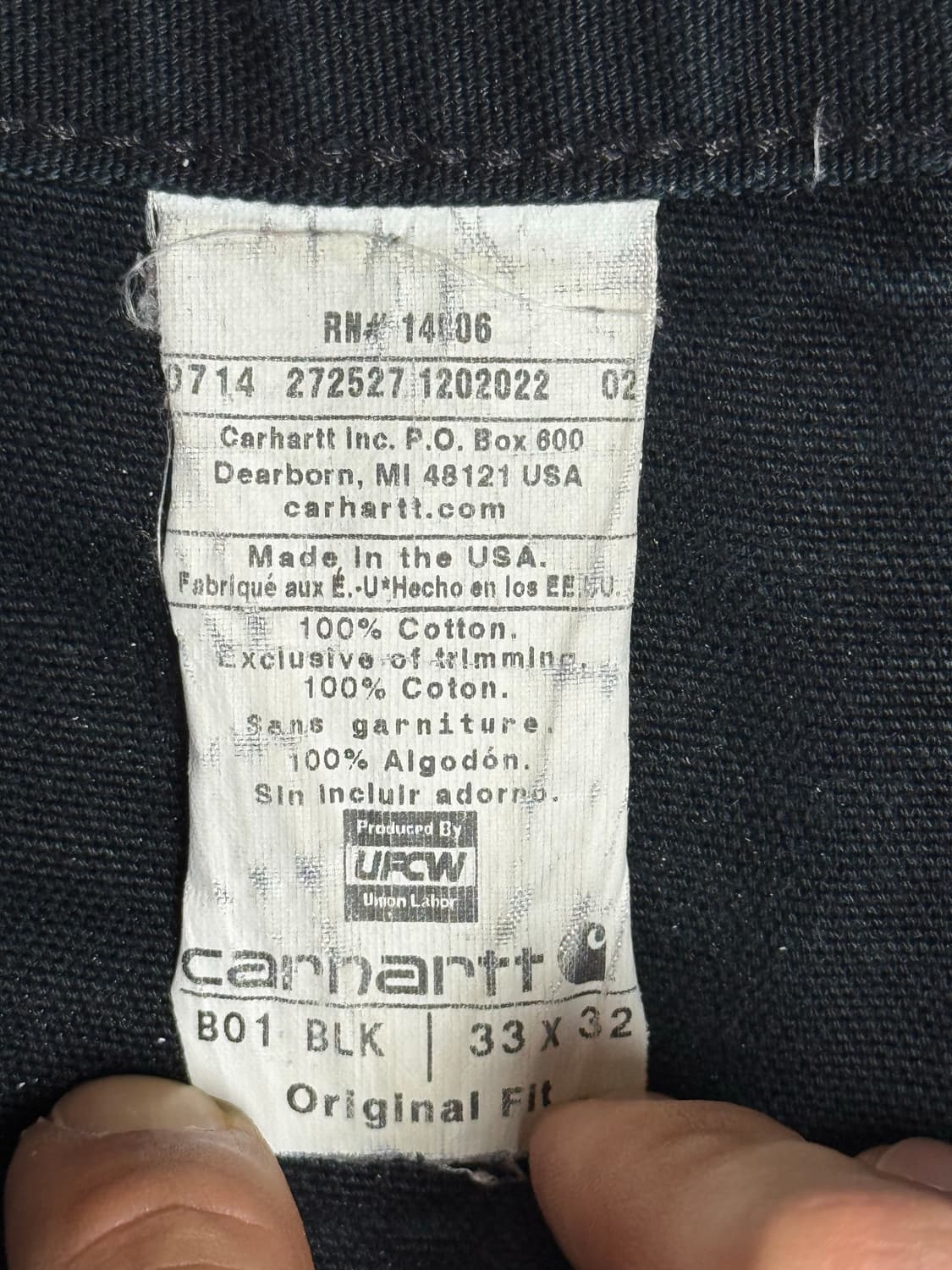 빈티지 칼하트 B01 더블니 블랙 BLK 33x32 상품이미지3
