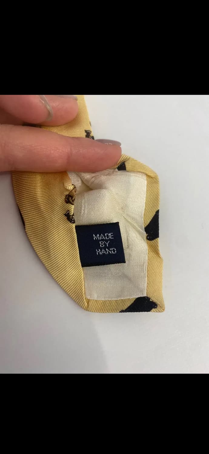 올드 폴로 POLO 와인잔 곰돌이 패턴 USA 메이드 실크 넥타이 상품이미지6