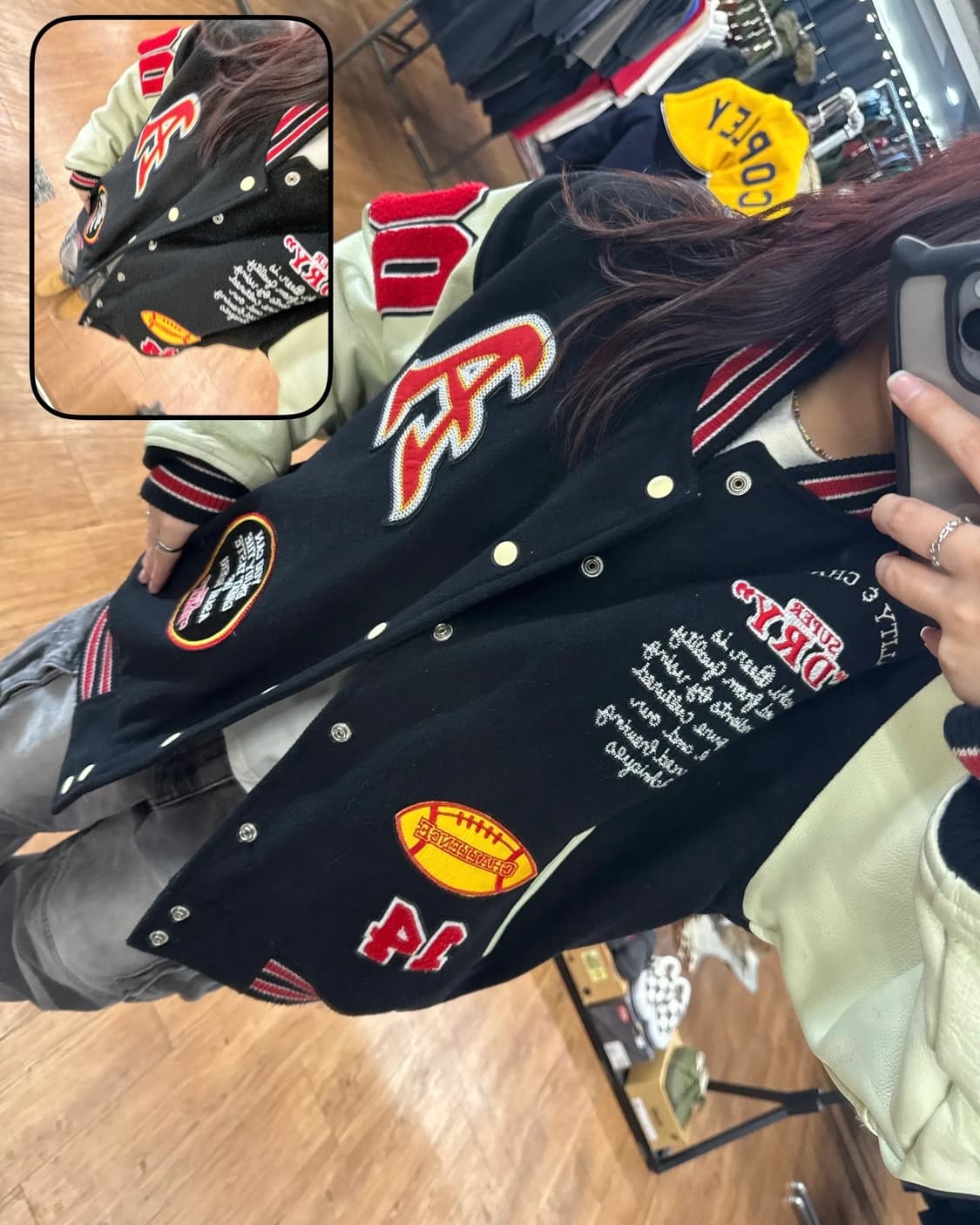 슈퍼 드라이 가죽 바시티자켓 상품이미지1