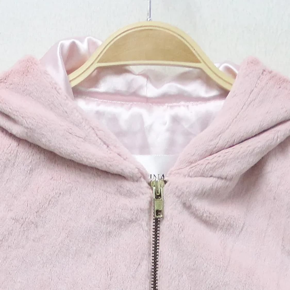 LATINA BY ANAP 핑크 딸기우유 퍼 롱 후드집업 64315 상품이미지5