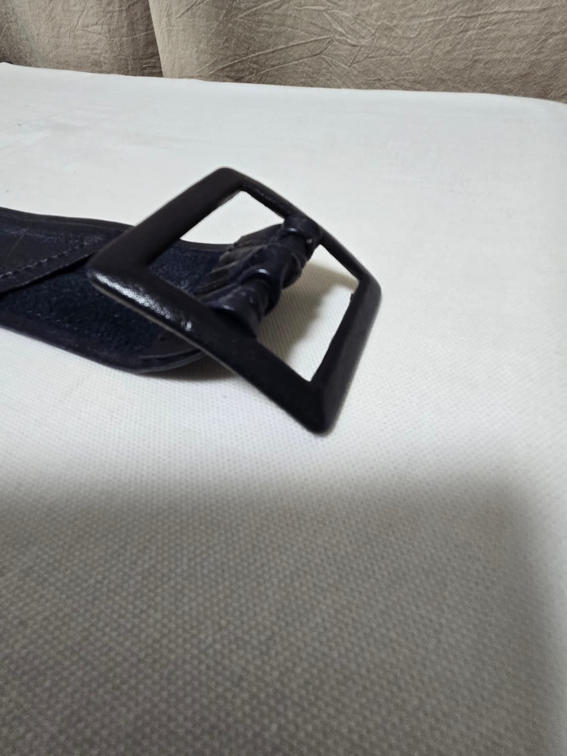 Deep navy tone real leather wide belt. 상품이미지3